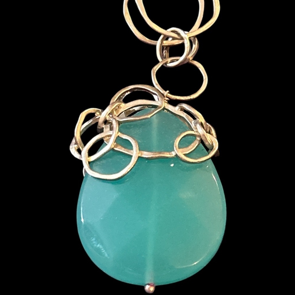 LIA SOPHIA "SHORE LINE" NECKLACE - TURQUOISE-TEARDROP - Picture 3 of 4